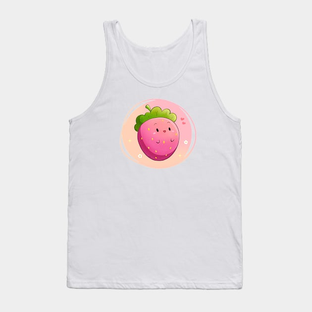 Cute strawberry Tank Top by DrawwithMichelle